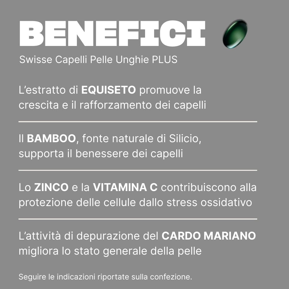 Capelli Pelle Unghie Plus con biotina e cardo mariano - Swisse Italia Capelli Pelle Unghie Plus con biotina e cardo mariano - Swisse Italia